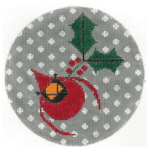 Charley Harper Needlepoint - Charley's Cardinal with Holly